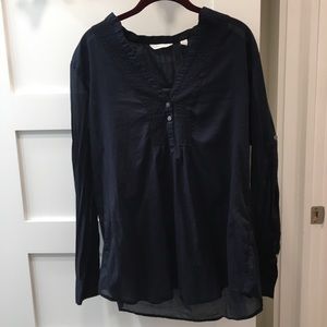 Navy long sleeve blouse